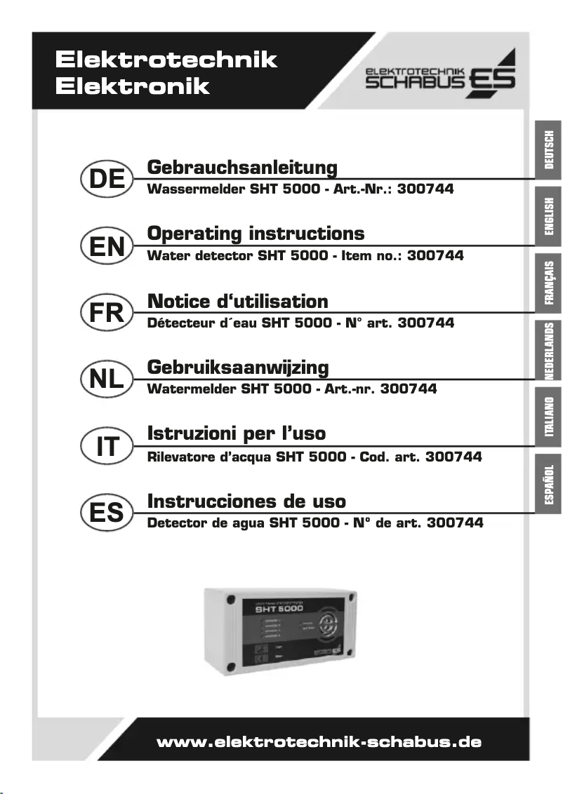 Page n°1 - Manuel utilisateur Schabus SHT 5000