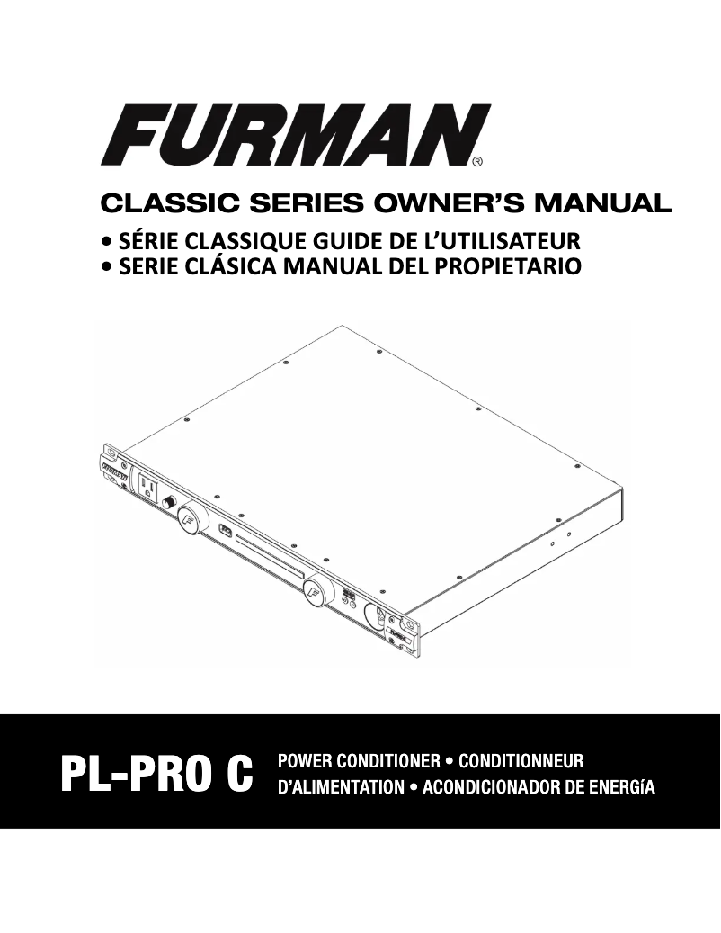 Page 1 de la notice Manuel utilisateur Furman PL-PRO C