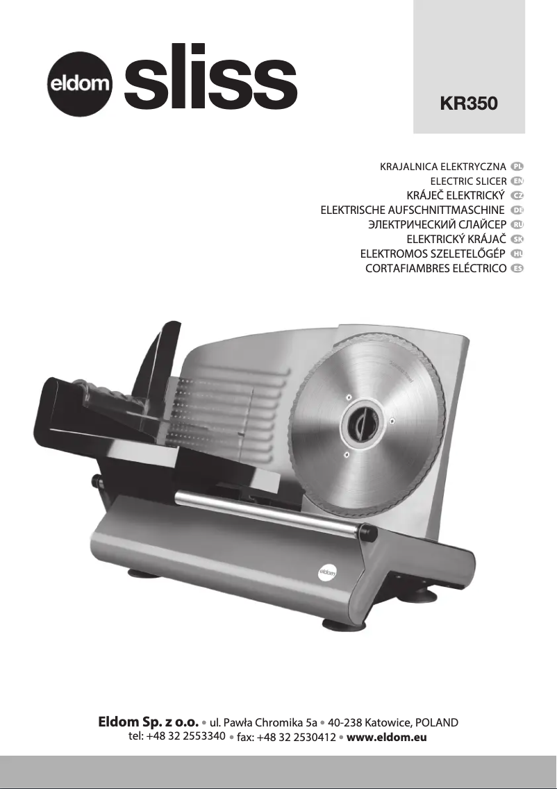 Image de la première page du manuel de l'appareil Sliss KR350