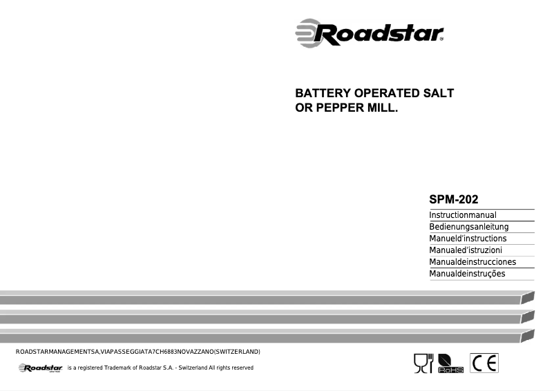 Page 1 de la notice Manuel utilisateur Roadstar SPM-202