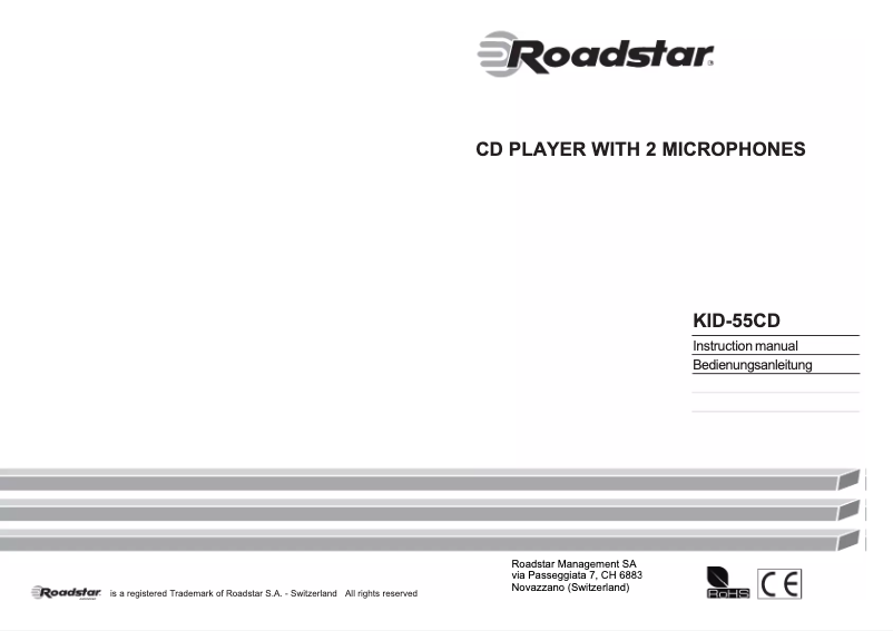 Page n°1 - Manuel utilisateur Roadstar KID-55CD
