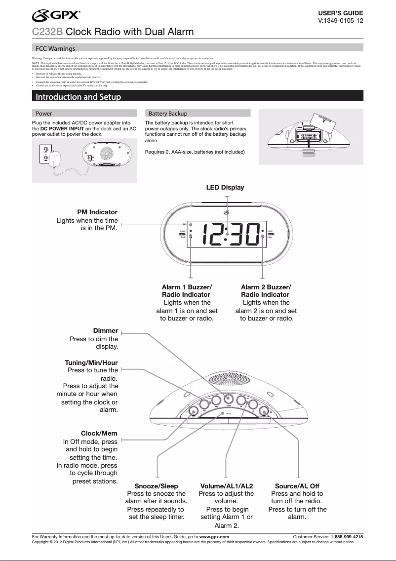 Image de la première page du manuel de l'appareil C232B