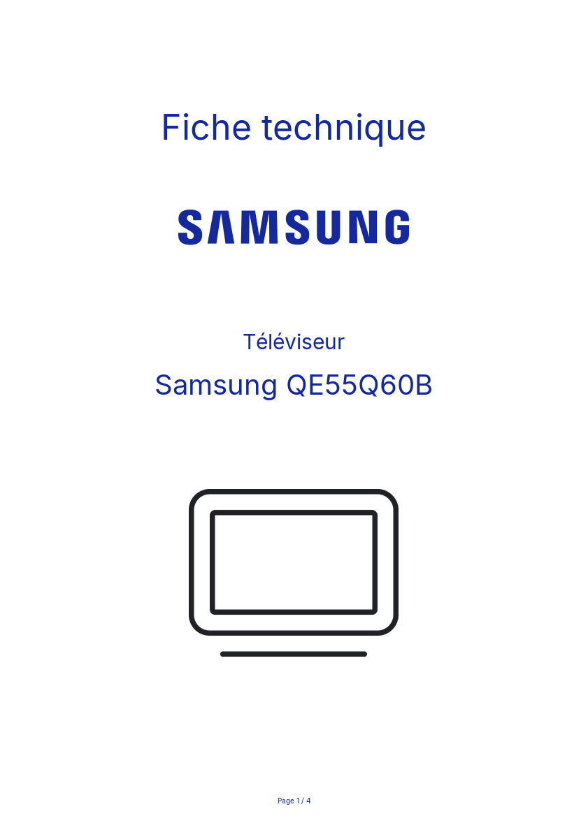 Image de la première page du manuel de l'appareil QE55Q60B