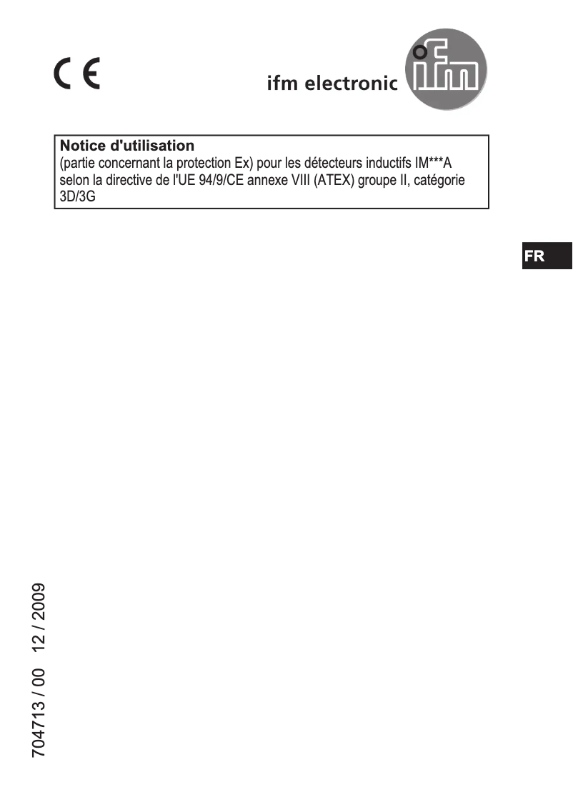 Page n°1 - Manuel utilisateur IFM IM503A