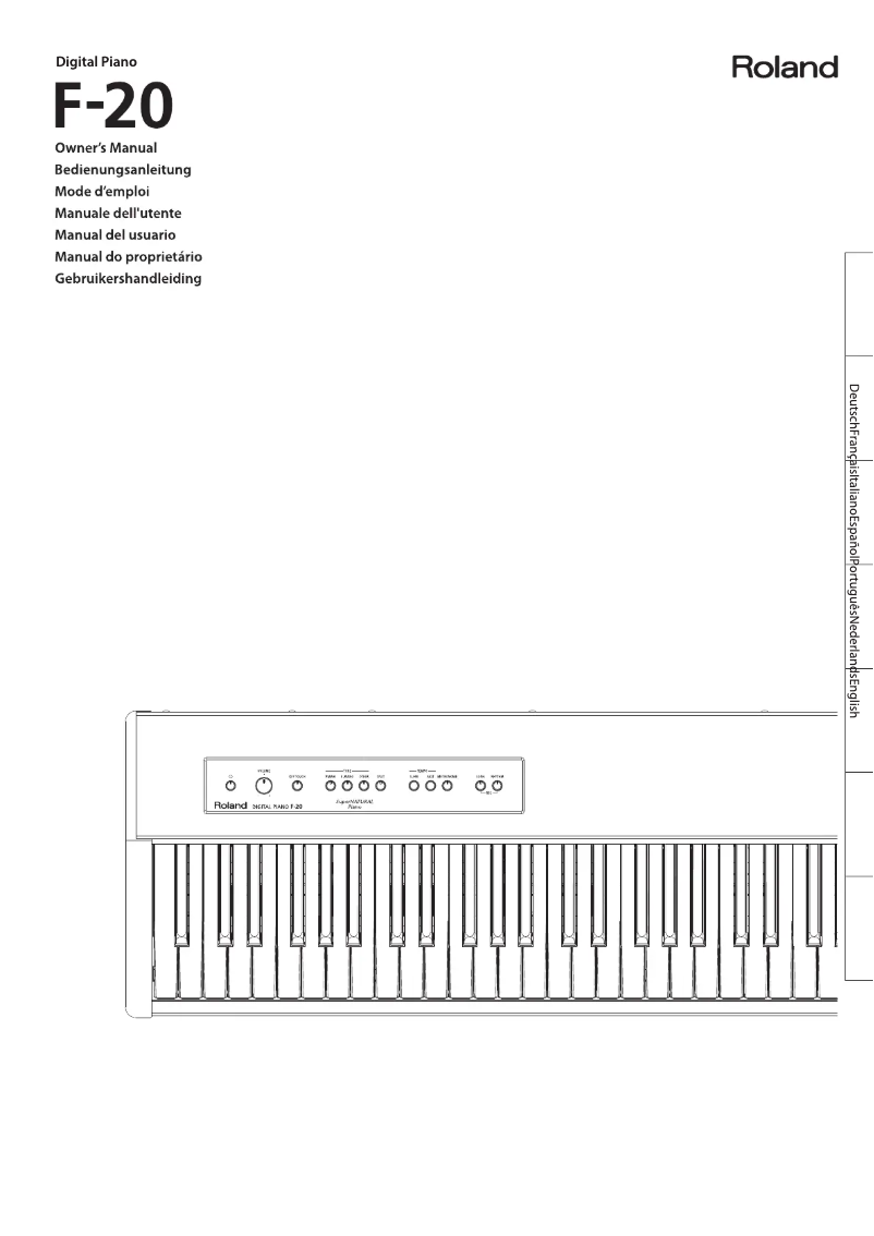 Page 1 de la notice Manuel utilisateur Roland F-20