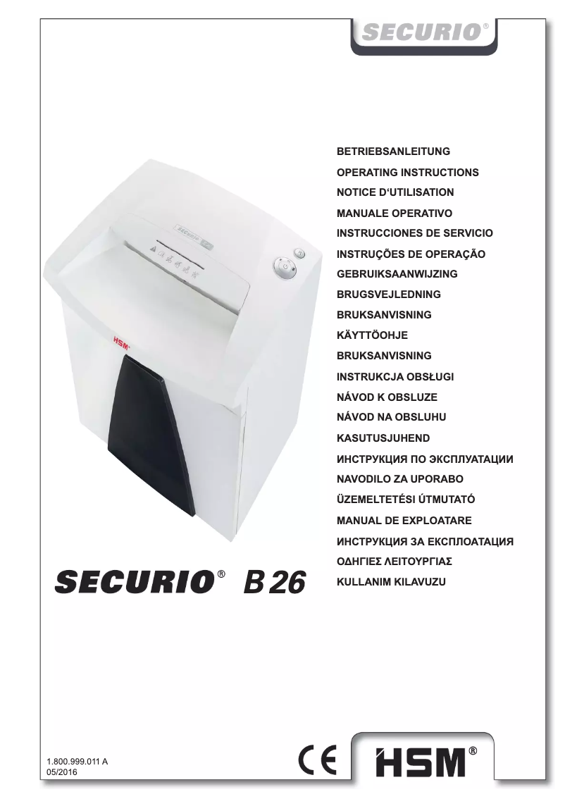 Image de la première page du manuel de l'appareil Securio B26