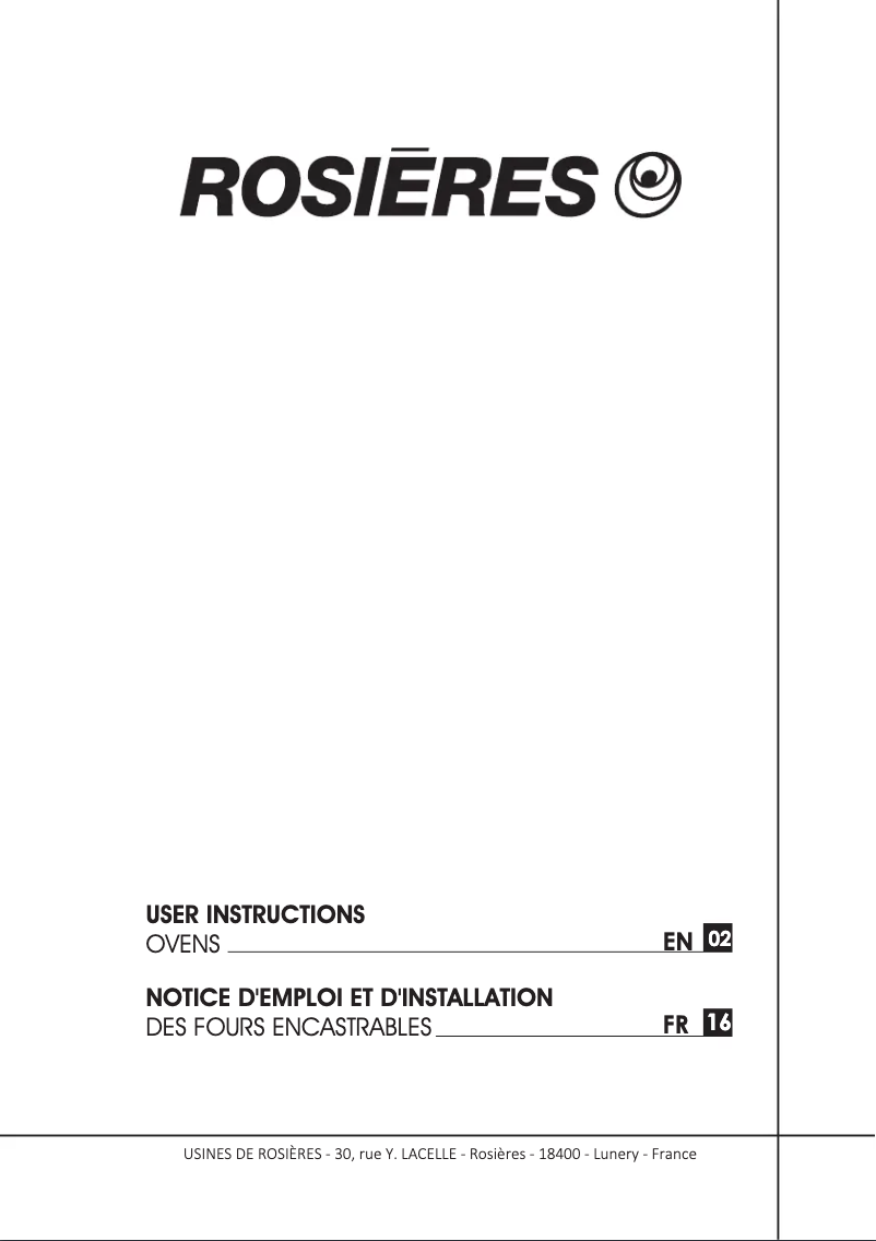 Image de la première page du manuel de l'appareil RFCR 93 PN/E
