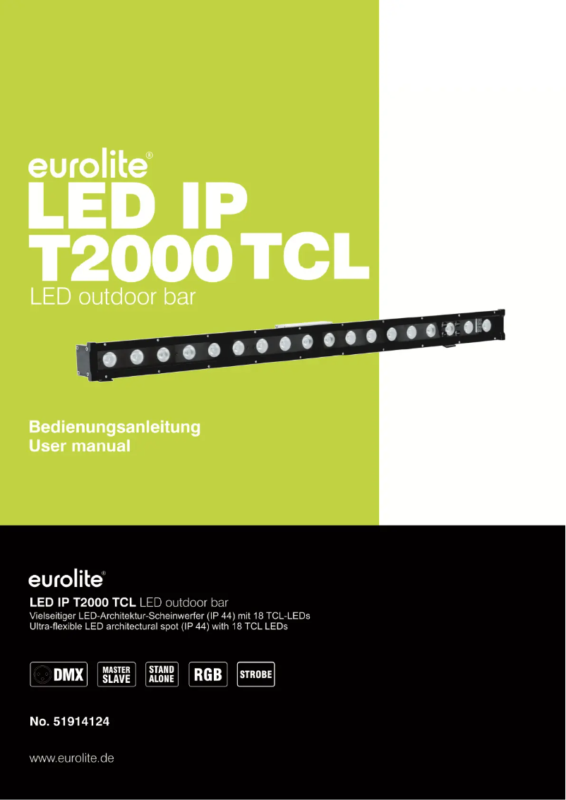 Page 1 de la notice Manuel utilisateur Eurolite T2000 TCL