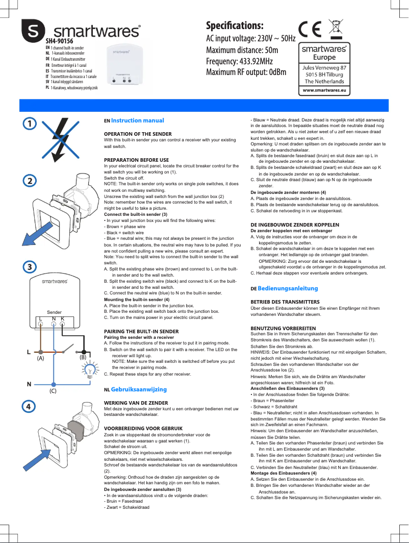 Image de la première page du manuel de l'appareil SH4-90156