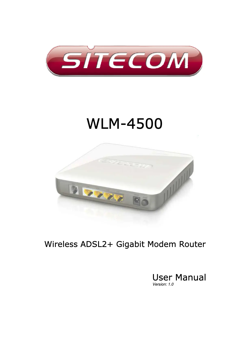 Page n°1 - Manuel utilisateur Sitecom WLM-4500