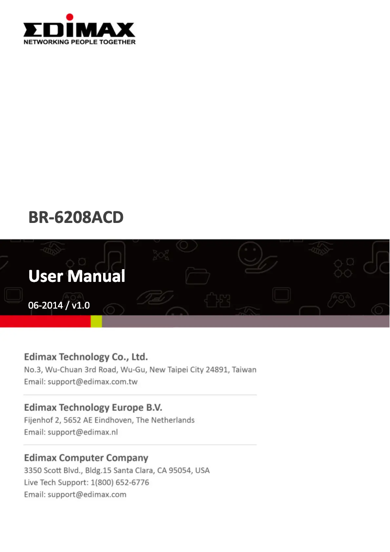 Page 1 de la notice Manuel utilisateur Edimax BR-6208ACD