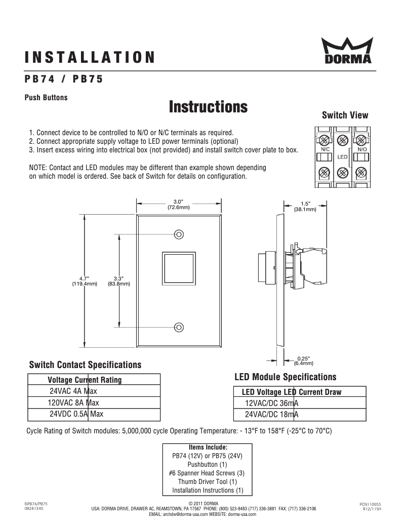 Image de la première page du manuel de l'appareil PB75