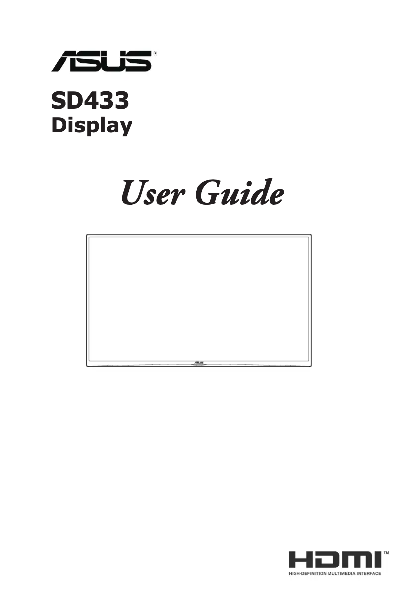Page 1 de la notice Manuel utilisateur Asus SD433