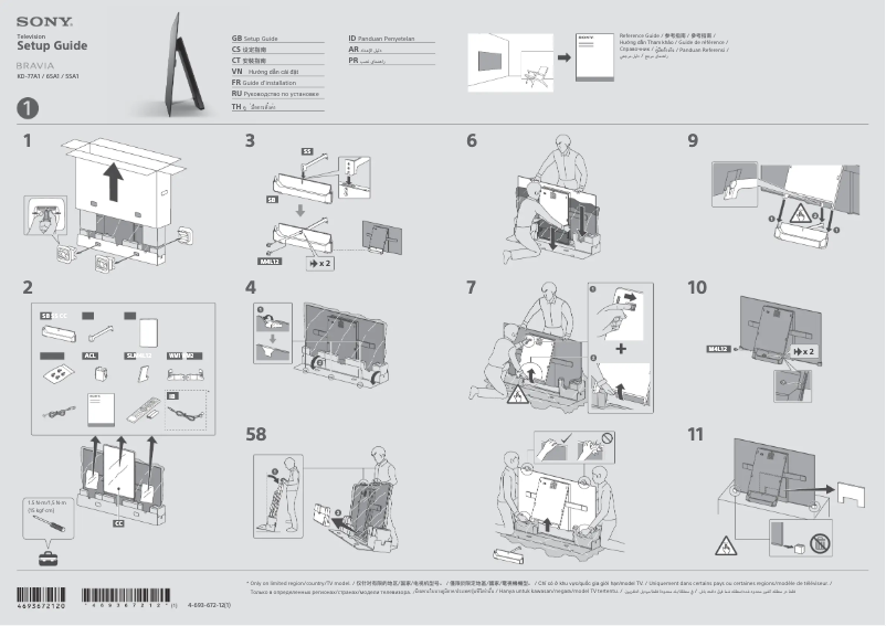 Page 1 de la notice Guide d'installation Sony KD-65A1