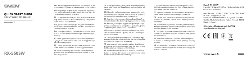 Image de la première page du manuel de l'appareil RX-550SW