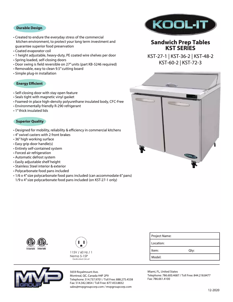 Page n°1 - Manuel utilisateur Kool-It KST-48-2