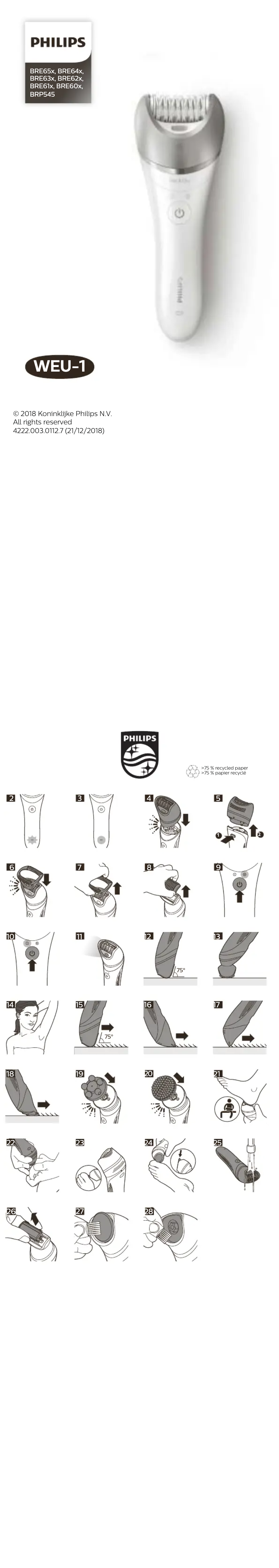 Página 1 del manual Manual de usuario Philips Satinelle Prestige BRE651