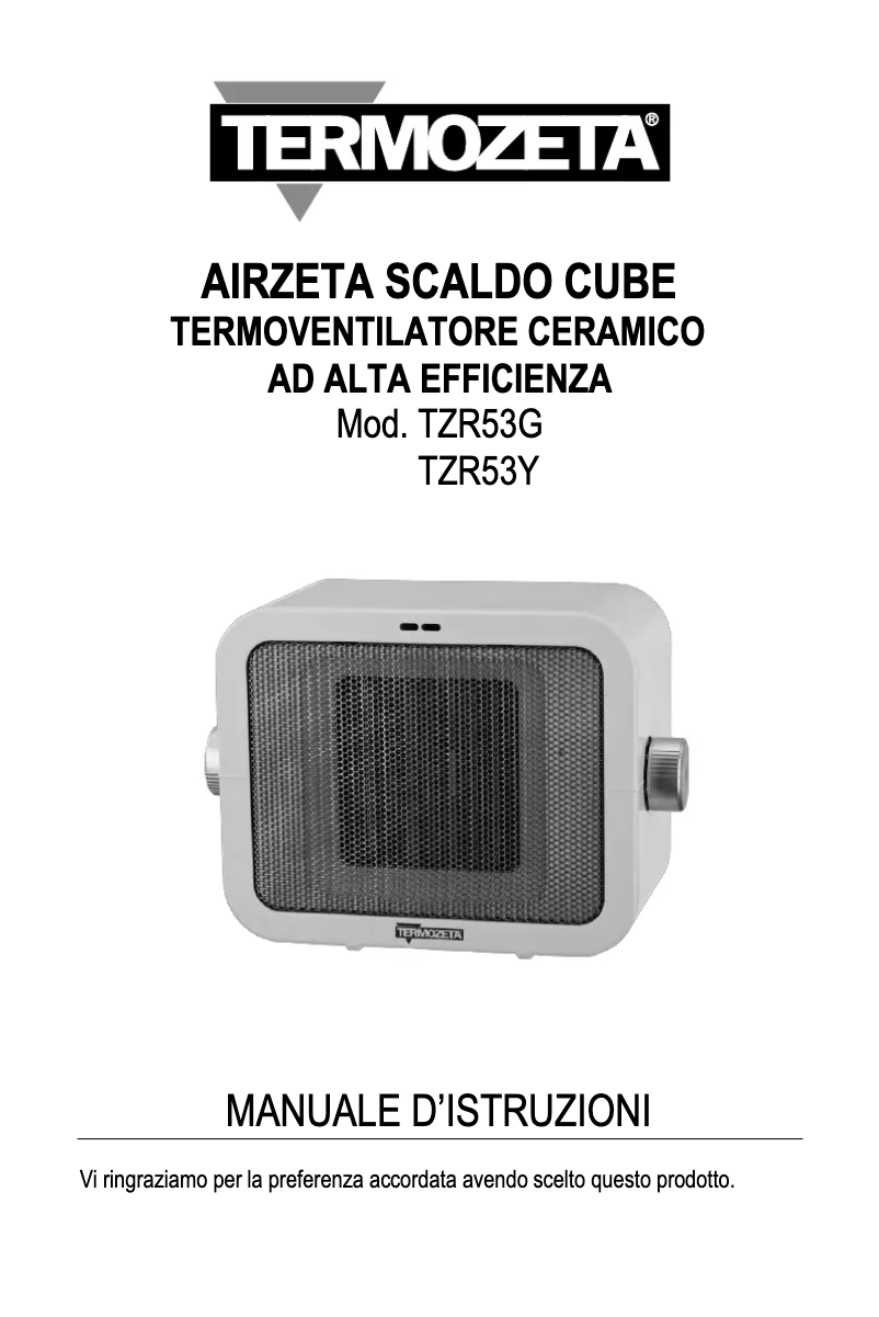 Page 1 de la notice Manuel utilisateur Termozeta TZR53G
