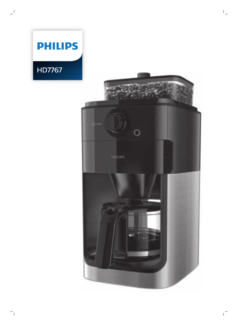 Page 1 de la notice Manuel utilisateur Philips Grind & Brew HD7767