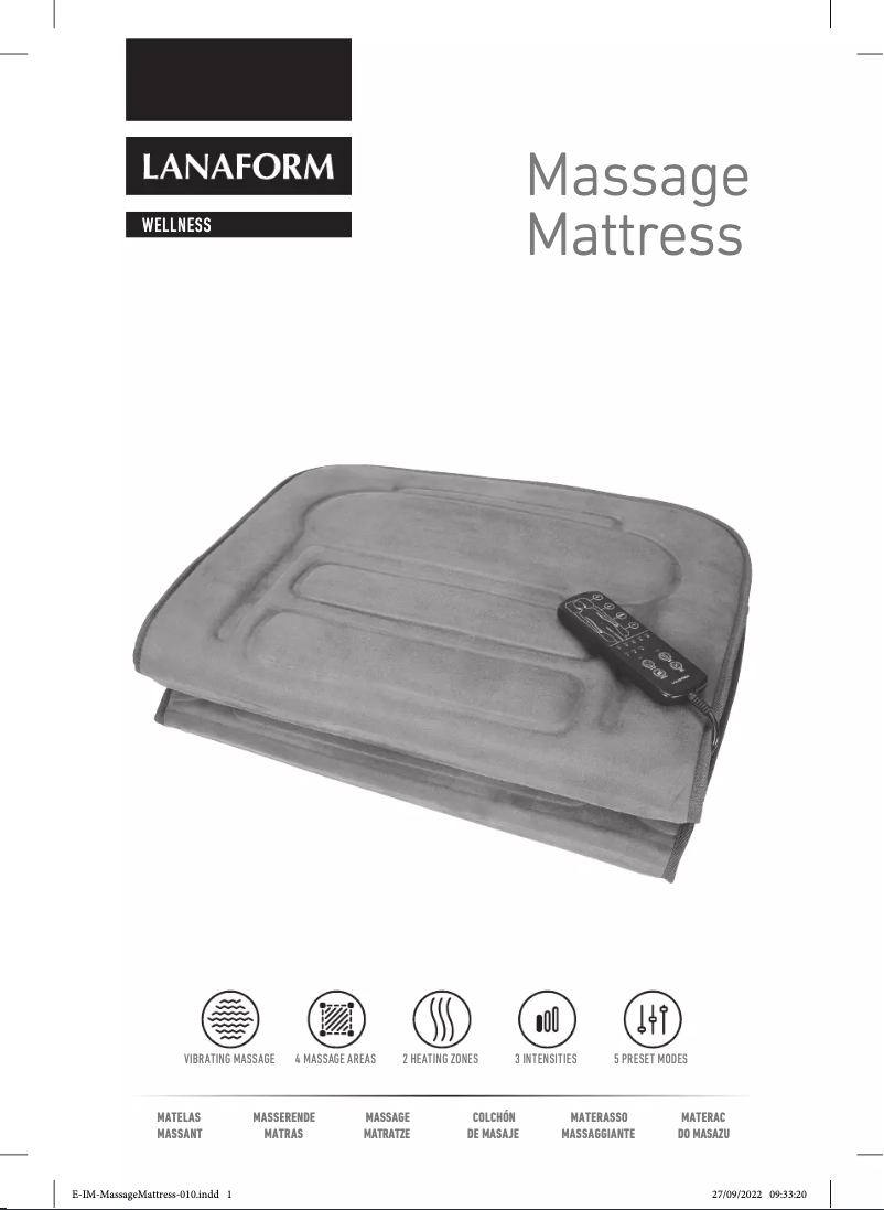 Page 1 of the manual User Manual Lanaform Massage Mattress