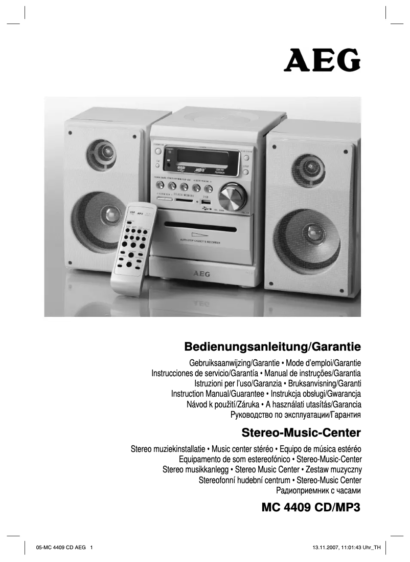 Page 1 de la notice Manuel utilisateur AEG MC 4409 CD/MP3