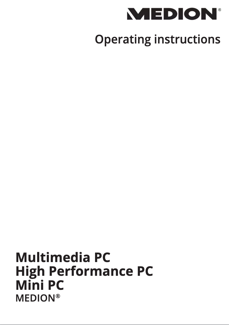 Page n°1 - Manuel utilisateur Medion Erazer X47012 (MD 34057)