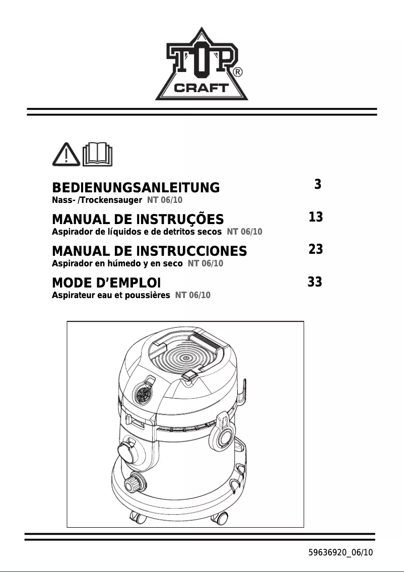 Page n°1 - Manuel utilisateur Topcraft NT 06/10