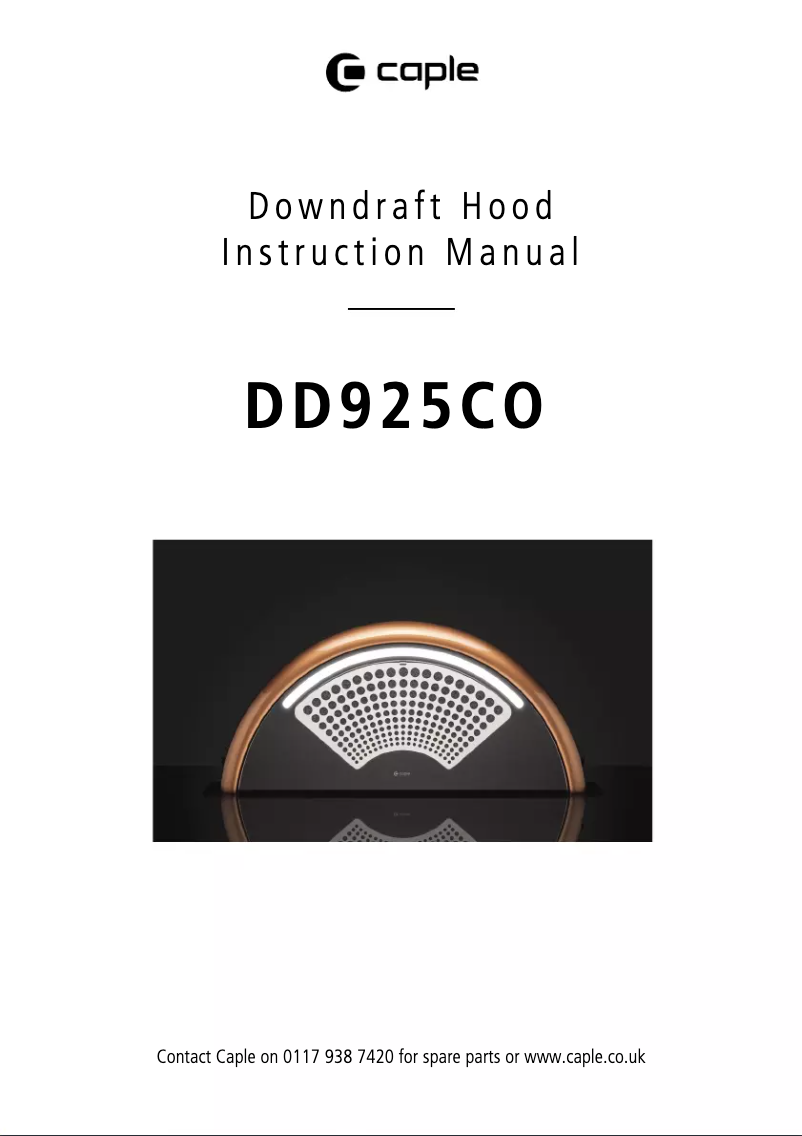 Image de la première page du manuel de l'appareil DD925CO