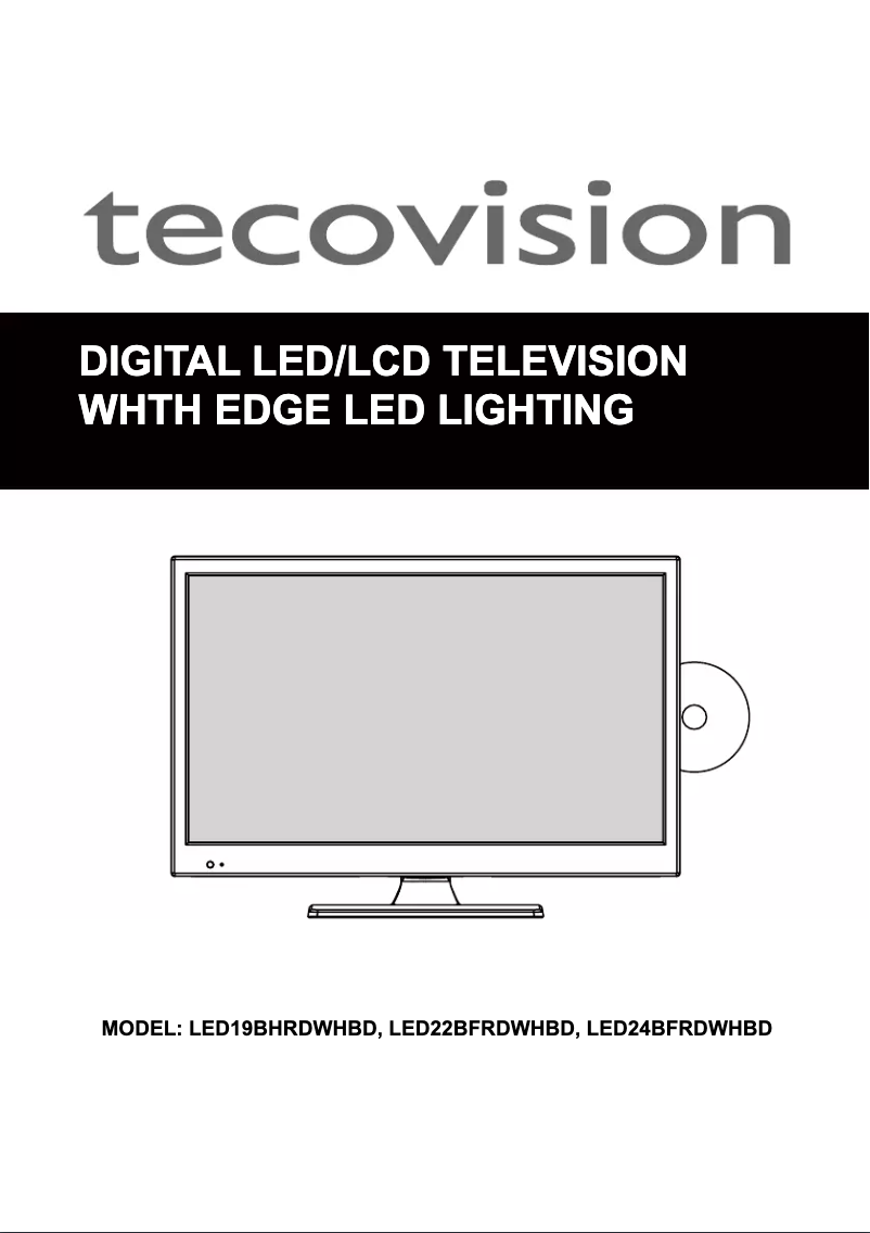 Page 1 de la notice Manuel utilisateur Tecovision LED24BFRDWHBD