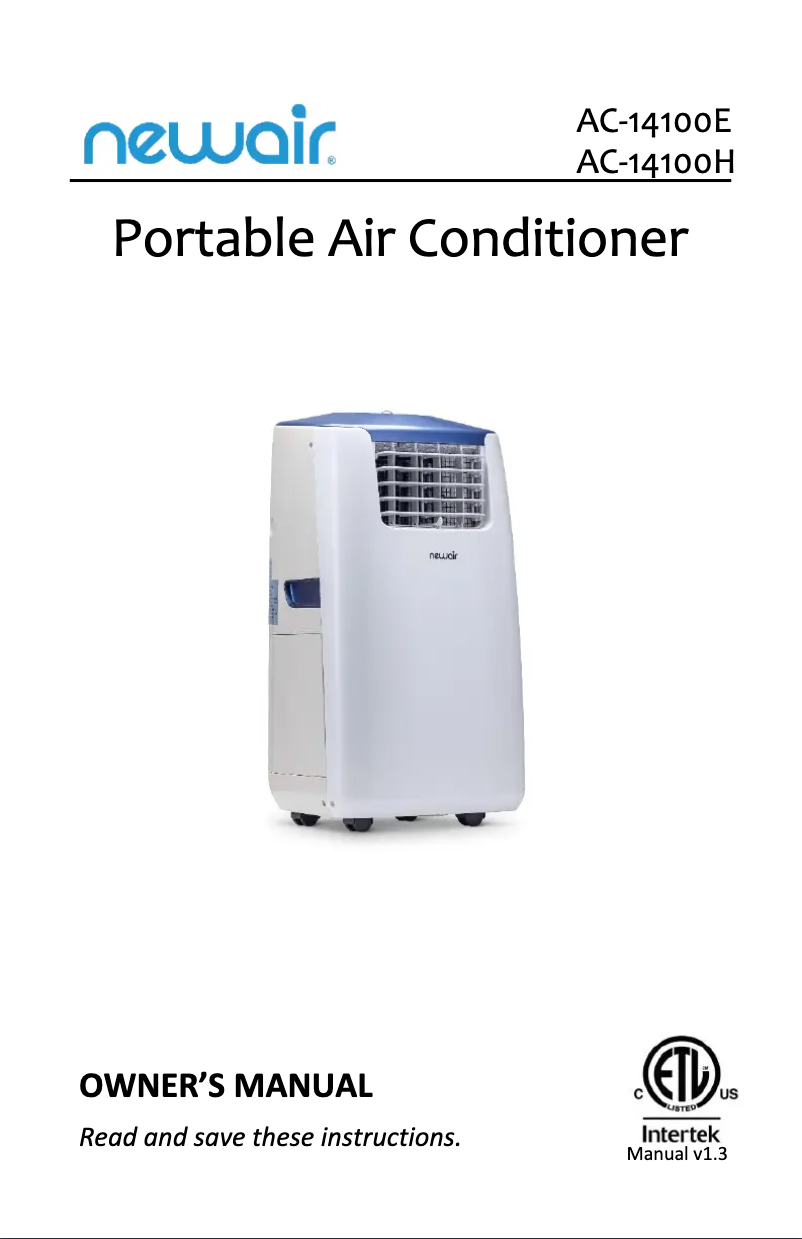 Page 1 de la notice Manuel utilisateur NewAir AC-14100H