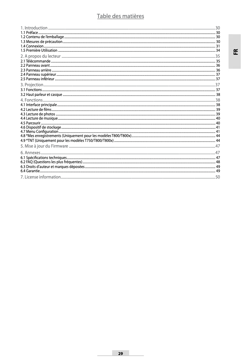 Image de la première page du manuel de l'appareil Movie Cube Theater T800X