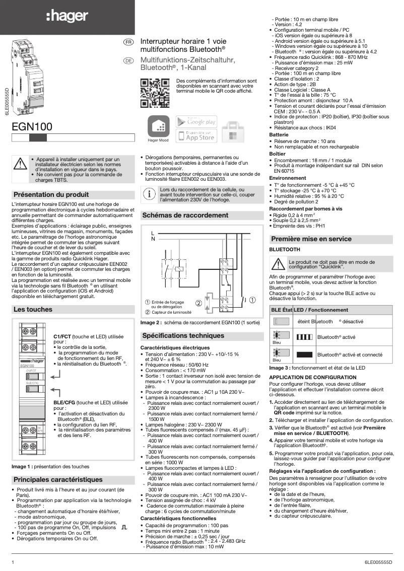 Image de la première page du manuel de l'appareil EGN100