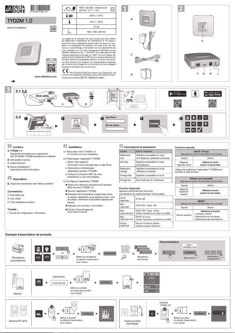 Page 1 de la notice Manuel utilisateur Delta Dore TYDOM 1.0