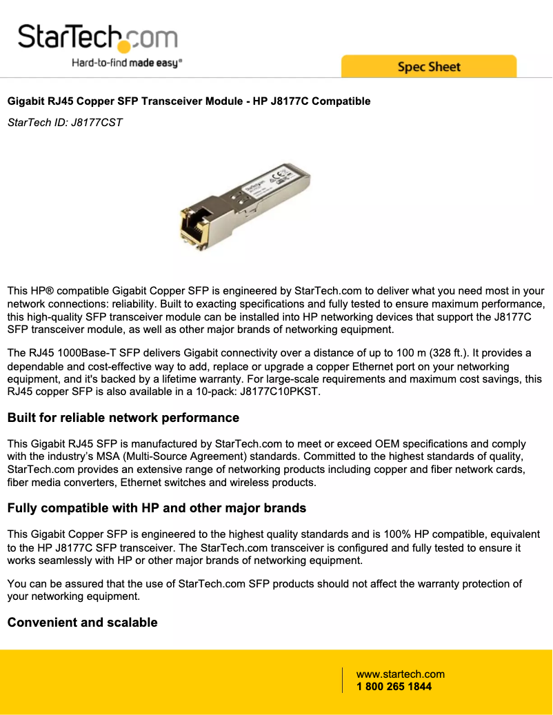 Page n°1 - Brochure StarTech.com J8177CST