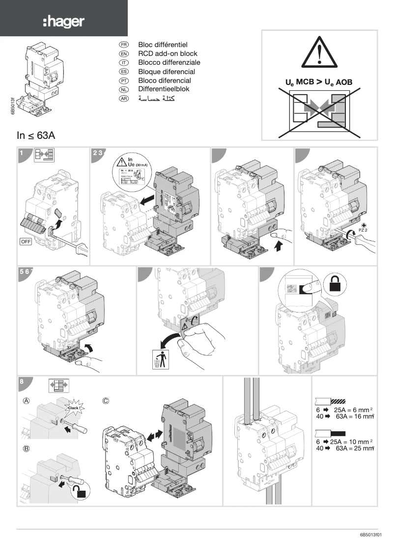 Page n°1 - Manuel utilisateur Hager BD464