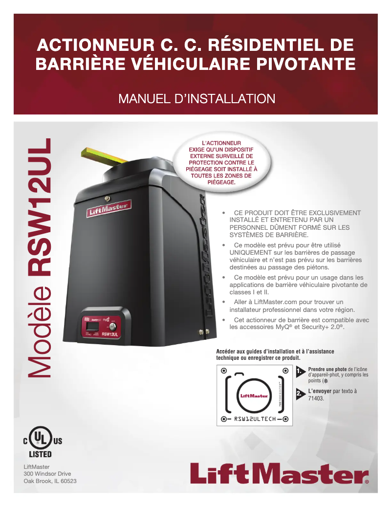 Image de la première page du manuel de l'appareil RSW12UL