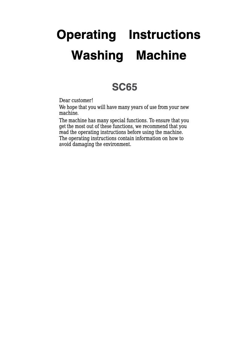 Page 1 de la notice Manuel utilisateur Primus SC65