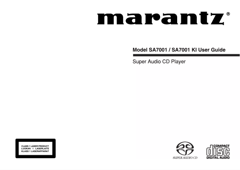 Page n°1 - Manuel utilisateur Marantz SA7001