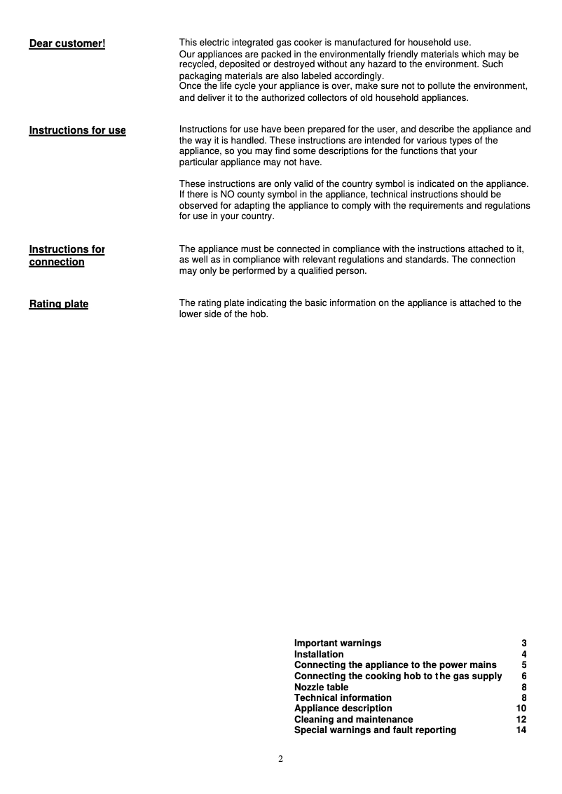 Page 1 de la notice Manuel utilisateur Gorenje G340UX