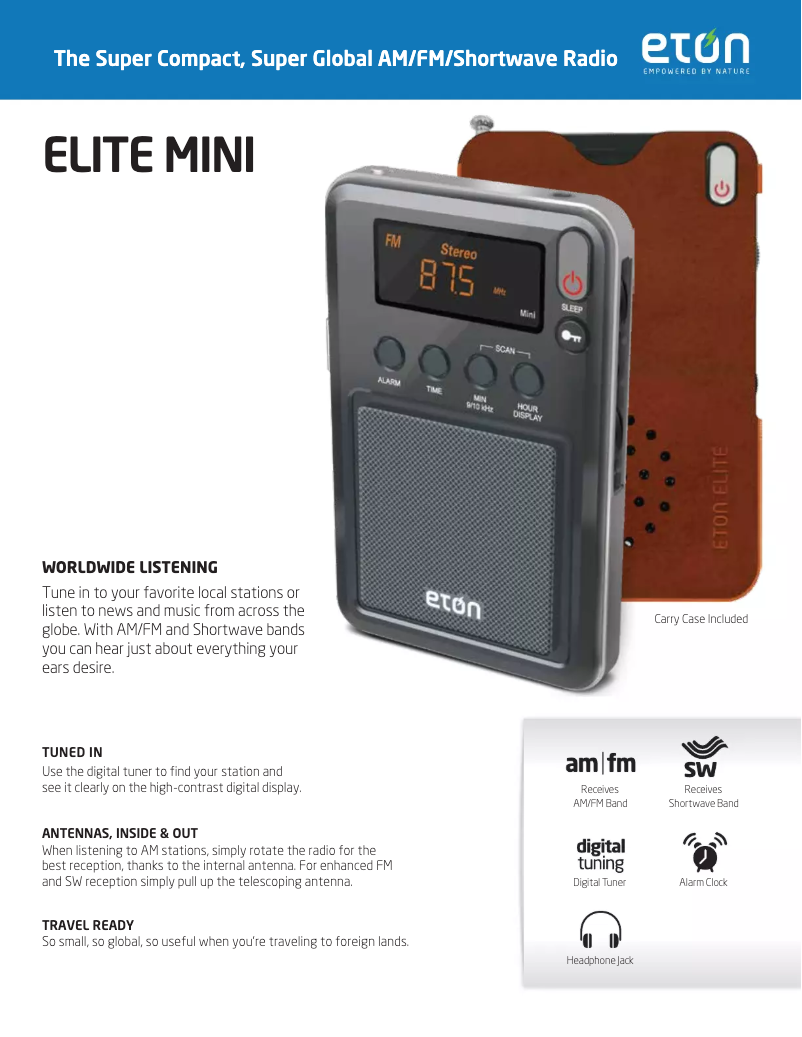 Page 1 de la notice Fiche technique Eton Elite Mini