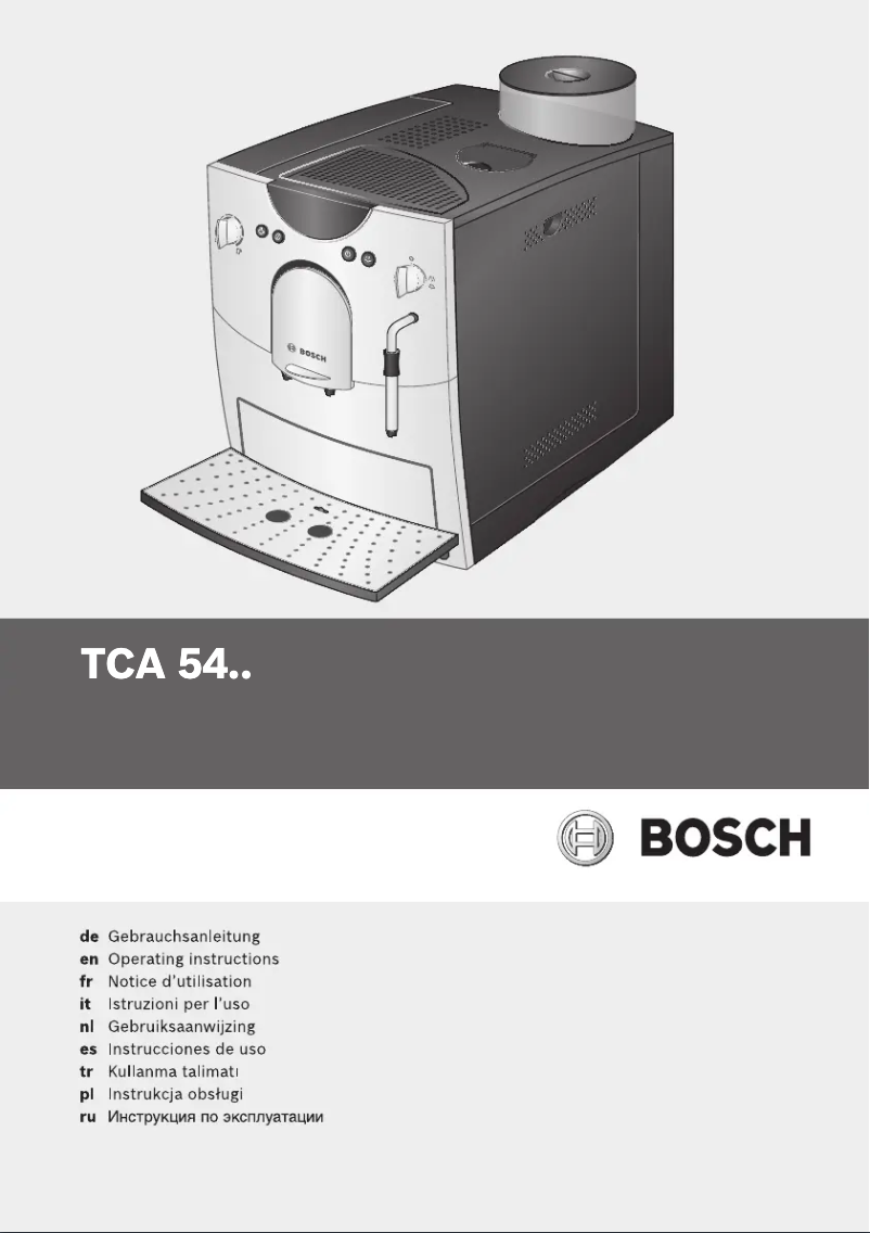 Page 1 de la notice Manuel utilisateur Bosch Benvenuto Classic TCA54F9
