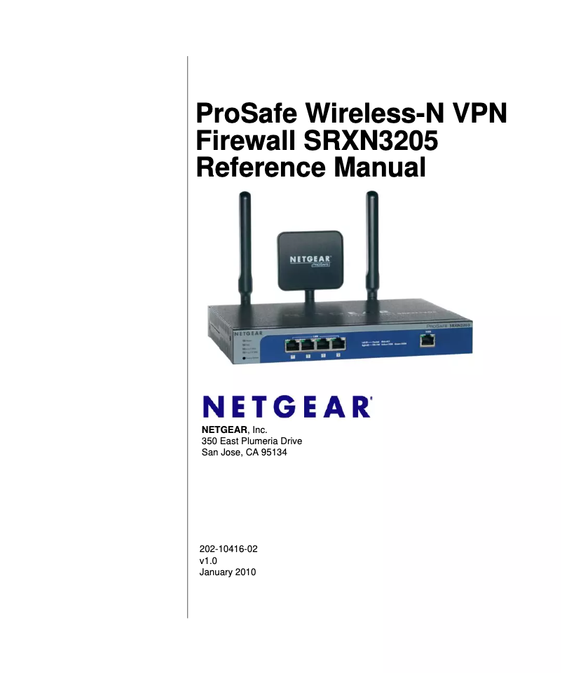 Page n°1 - Manuel utilisateur Netgear SRXN3205