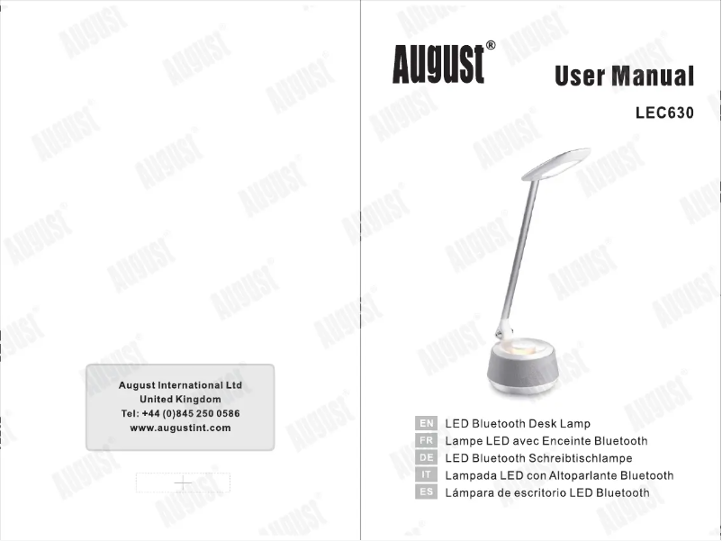 Page 1 de la notice Manuel utilisateur August LEC630