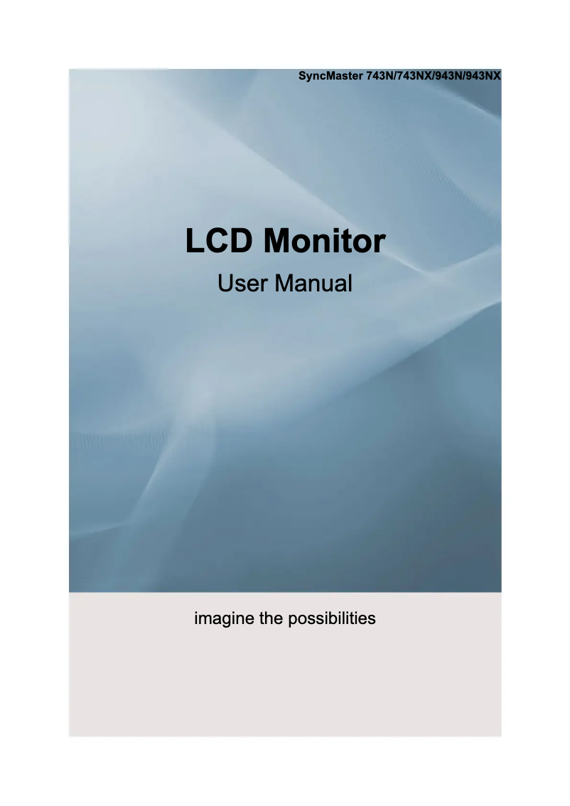 Image de la première page du manuel de l'appareil SyncMaster SM743N