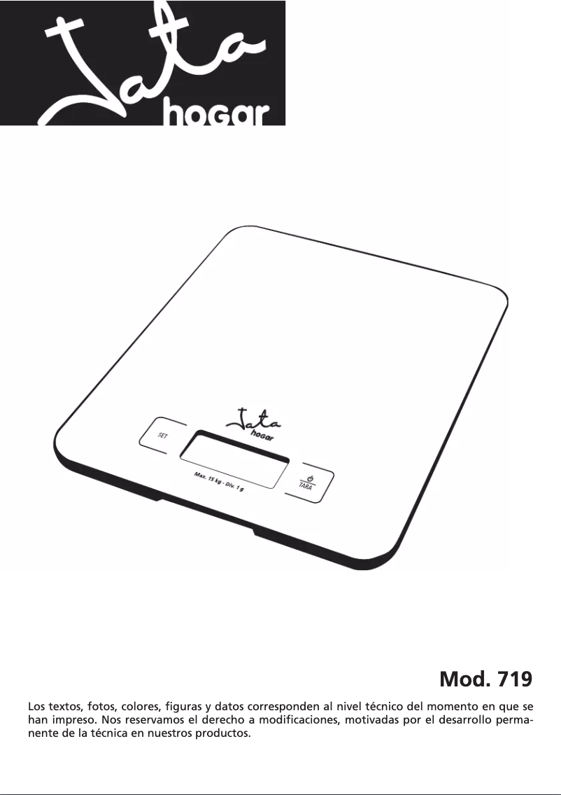 Page 1 de la notice Manuel utilisateur Jata 719