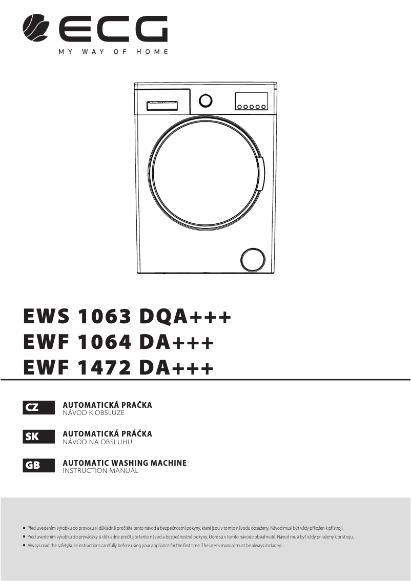 Image de la première page du manuel de l'appareil EWF 1472 DA+++