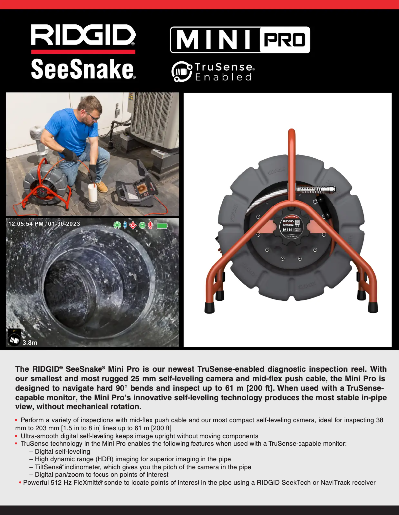 Image de la première page du manuel de l'appareil SeeSnake Mini Pro
