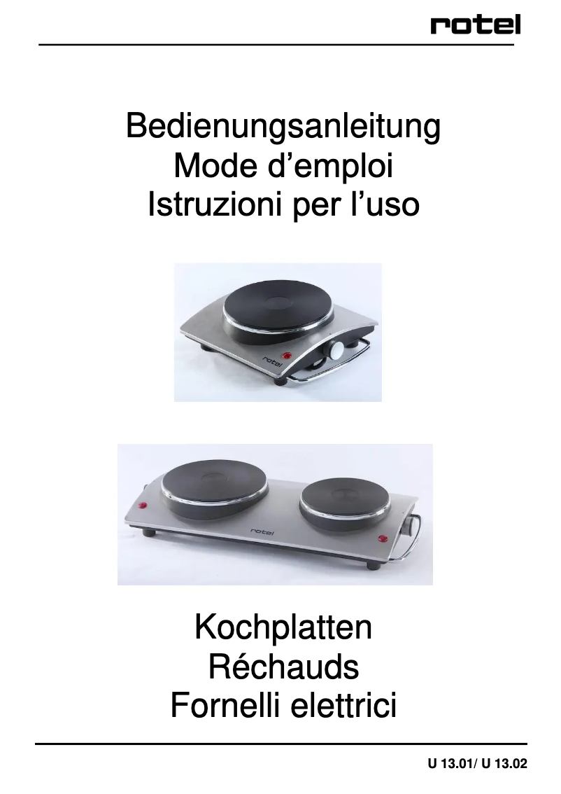 Page 1 de la notice Manuel utilisateur Rotel U 13.02CH