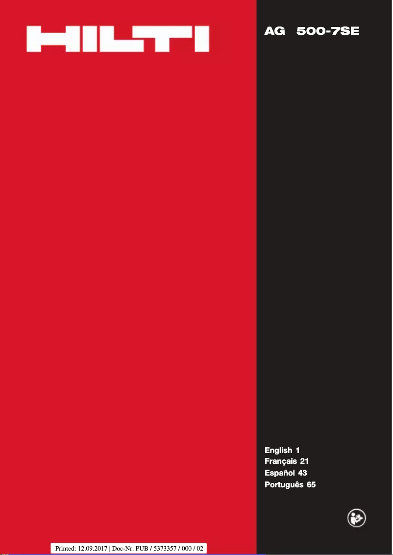 Page n°1 - Manuel utilisateur Hilti AG 500-7SE