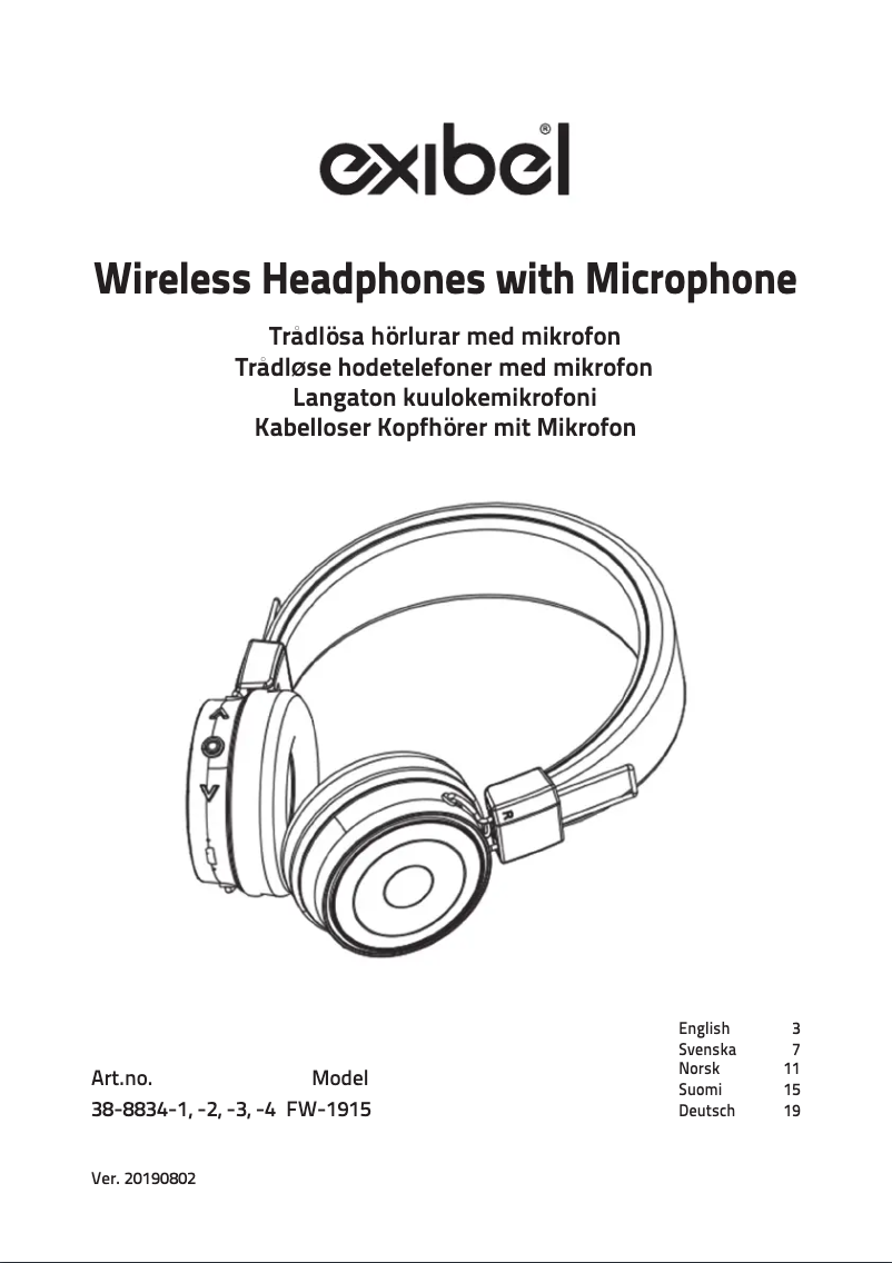 Page 1 de la notice Manuel utilisateur Exibel 38-8834-1